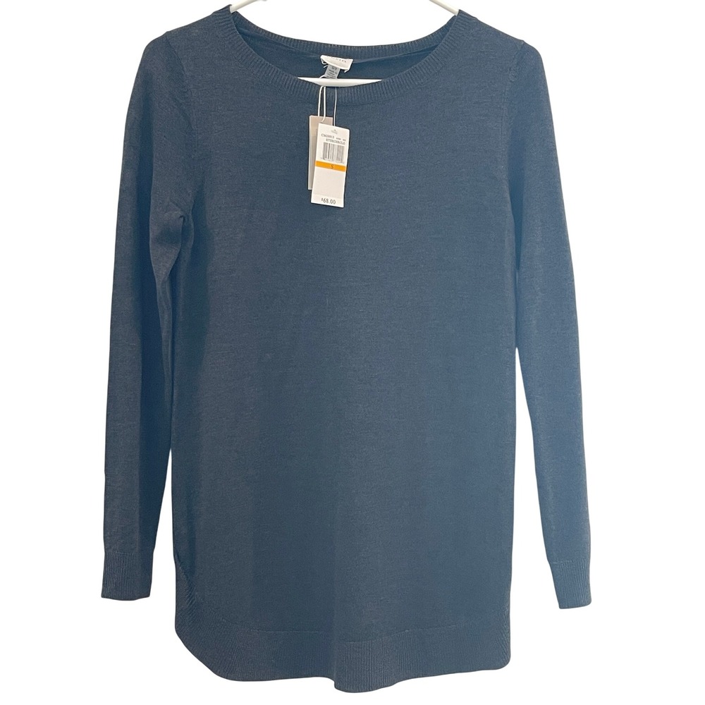 00065 - Cupio Women's Gray Long Sleeve Knit Sweater Tunic Top‎ Size S NWT